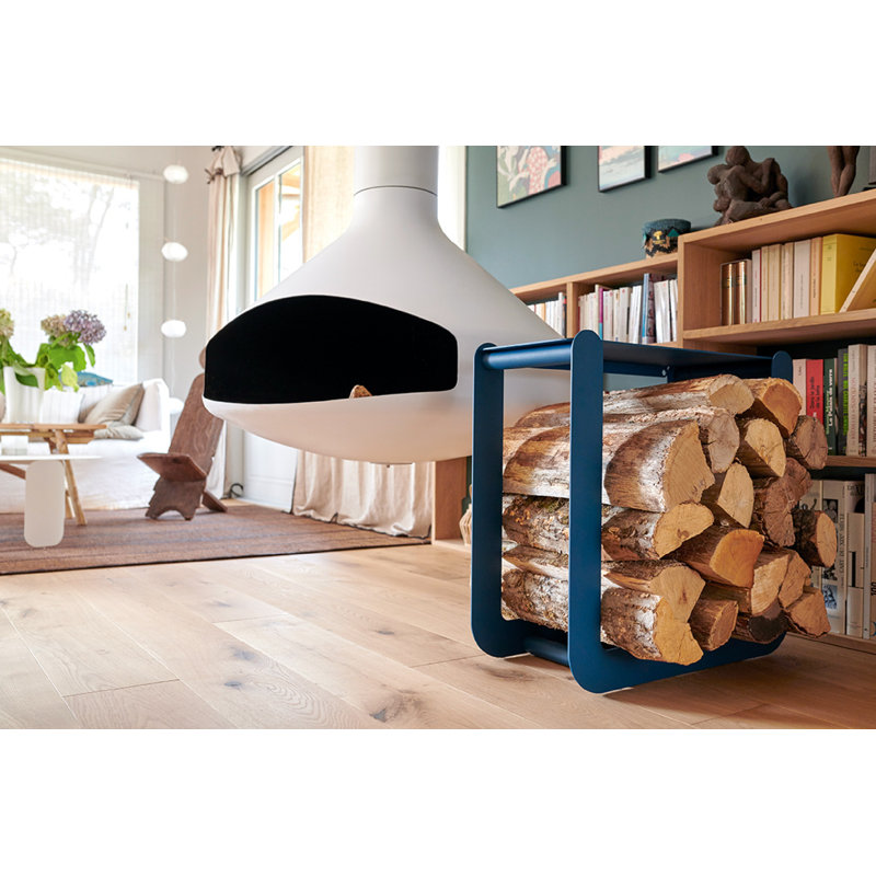 Nevado 24" W x 10.5" D Metal Log Store, Acapulco Blue