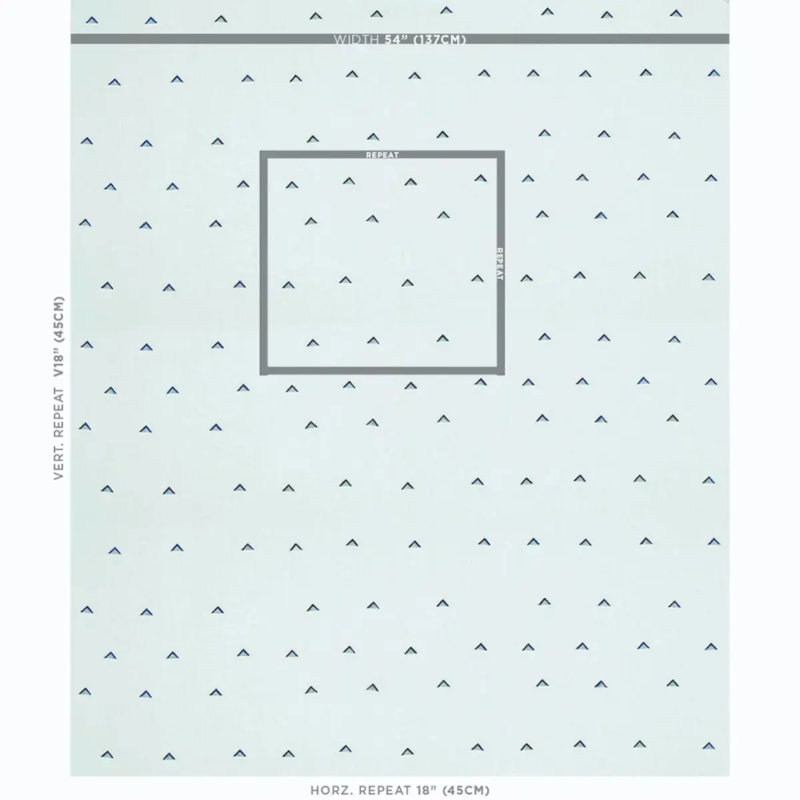 Tissu Schumacher x Caroline Z Hurley, Bleu marine/blanc