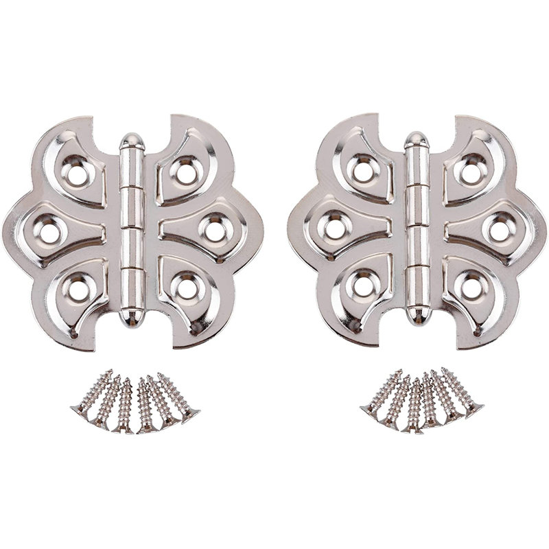 Charnières d'armoire papillon de 2 1/4 po de largeur x 2 po | Paquet de 2, Nickel