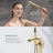 Floor Mount Freestanding Tub Filler Single Handle Brass Bathtub Faucet with Handshower-123508319