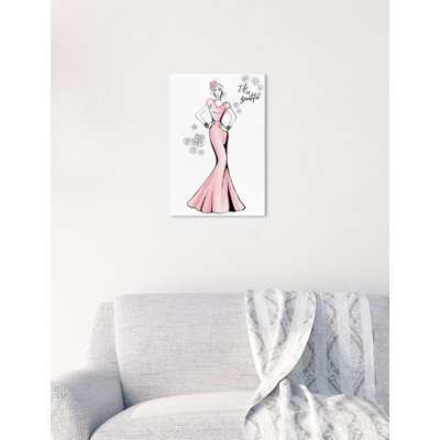 Rose Dress Glam - Painting on Canvas -  Oliver Gal Prints, 30754_16x24_CANV_XHD
