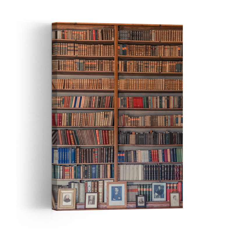 Livres de bibliothèque classiques, architecture traditionnelle vintage, affiche murale, H 24 po x l 16 po