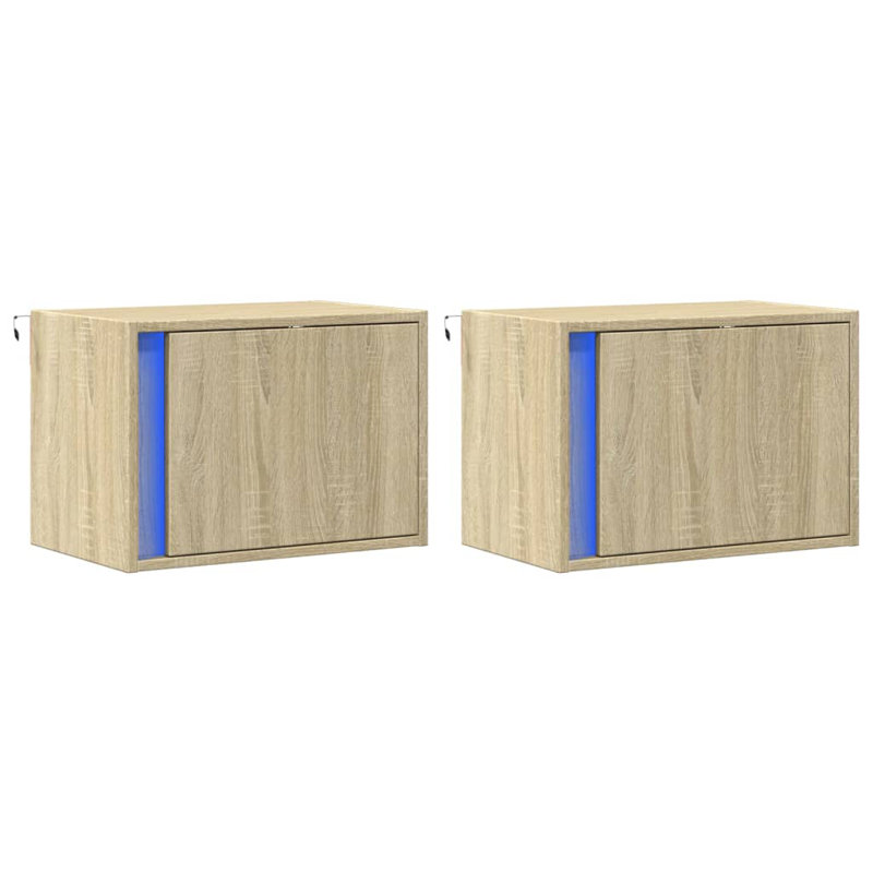 Dawane 50cm W Manufactured Wood Bedside Table, Sonoma Oak