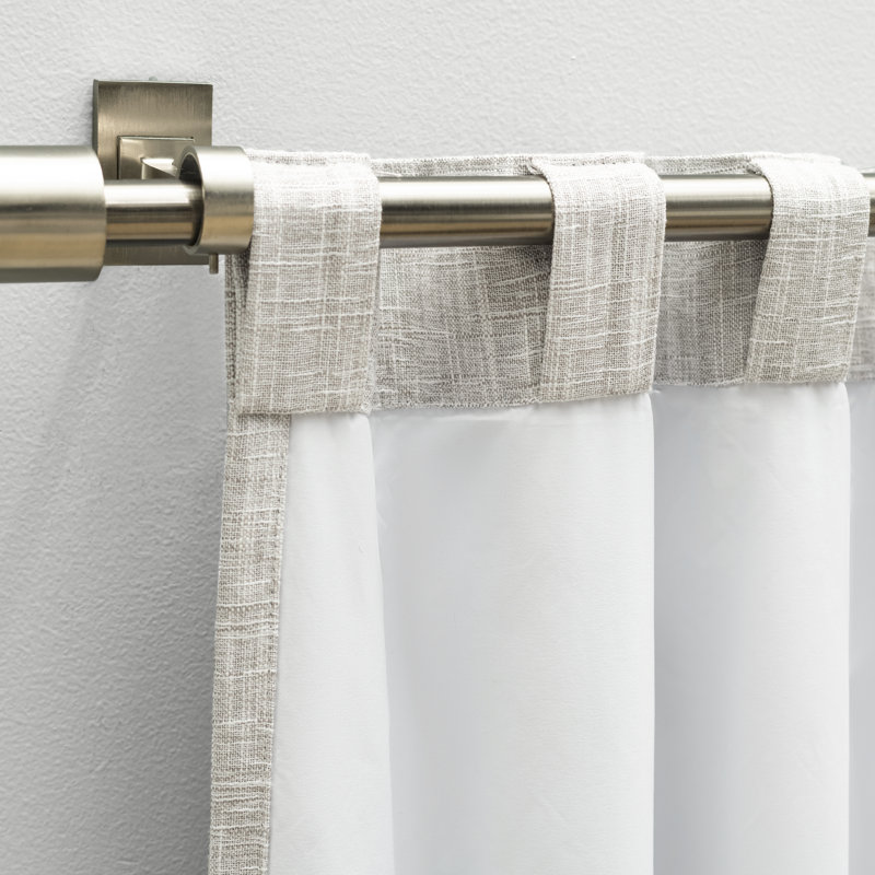 Bouton Gorgeous Textured 100% Blackout Insulated Curtain Panel, 52" W x 96" L, Oatmeal