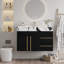 Meuble-lavabo flottant 36 po avec lavabo en céramique et plateau en faux marbre 36 po