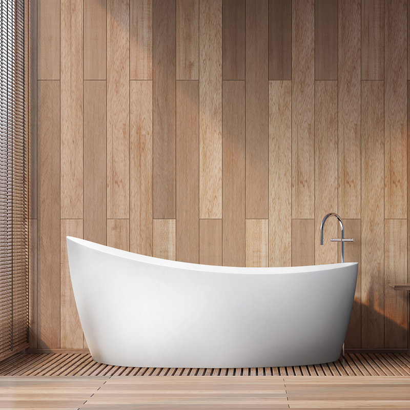Baignoire de trempage autoportante 59 "x 32" Dune, Blanc mat