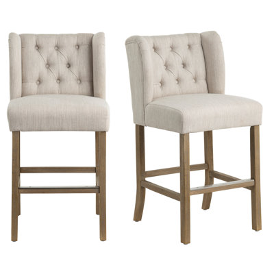 Set Of 2 Upholstered Counter Stools by Winston Porter