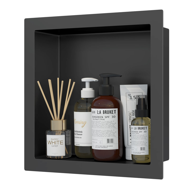 Armoire encastrée en métal 13,94 "x 13,94", Noir mat
