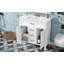 Meuble-lavabo 36 po avec lavabo, meuble autoportant blanc avec cuve en céramique, cadre en bois aggloméré et en bois massif, tiroir supérieur rabattable, portes à fermeture en douceur, 2 tiroirs de rangement, poignées dorées-1580859026