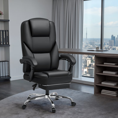 Laurren Reclining Office Chair with Massage, Ergonomic Executive Chair with Foot Rest