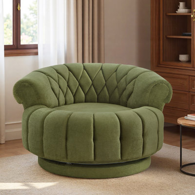 45.9"W 360° Swivel Accent Barrel Chair