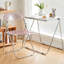 Ensemble de 4 chaises pliantes en acrylique rose, peu encombrantes, idéales pour la maison, le bureau, les fêtes et un usage quotidien.-333701067