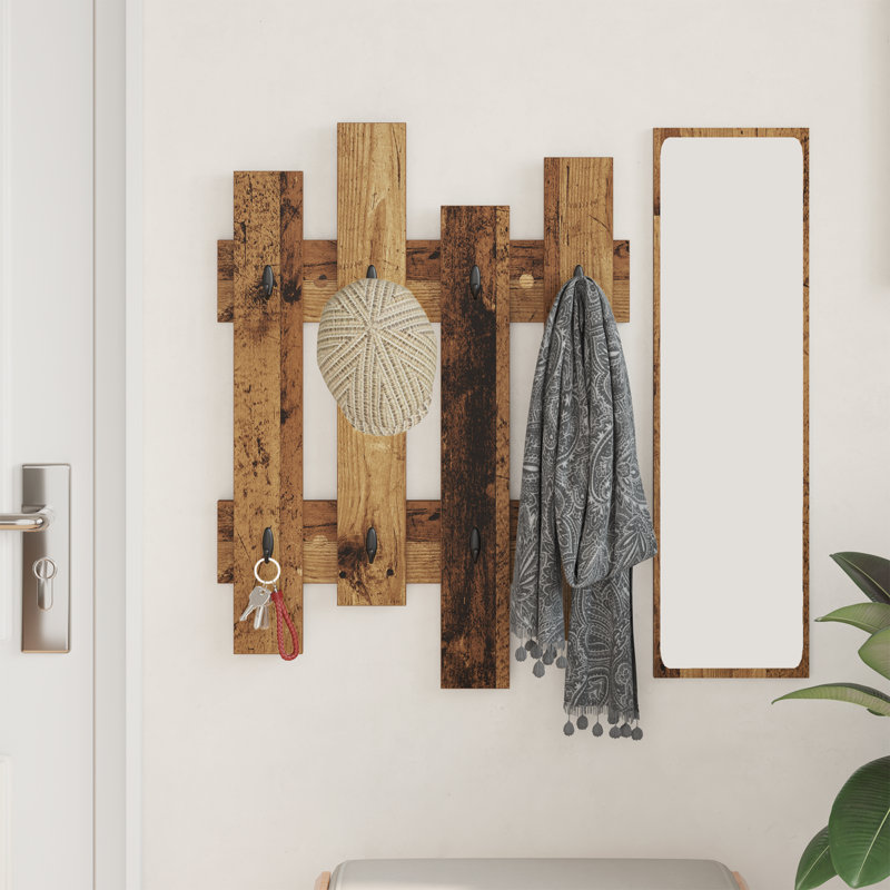 Wall-Mounted Coat Rack Wall-Mounted 60 X 3 X 82 Cm, Old Wood