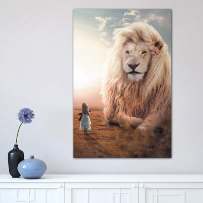 White Lion Girl by Zenja Gammer - Wrapped Canvas Print