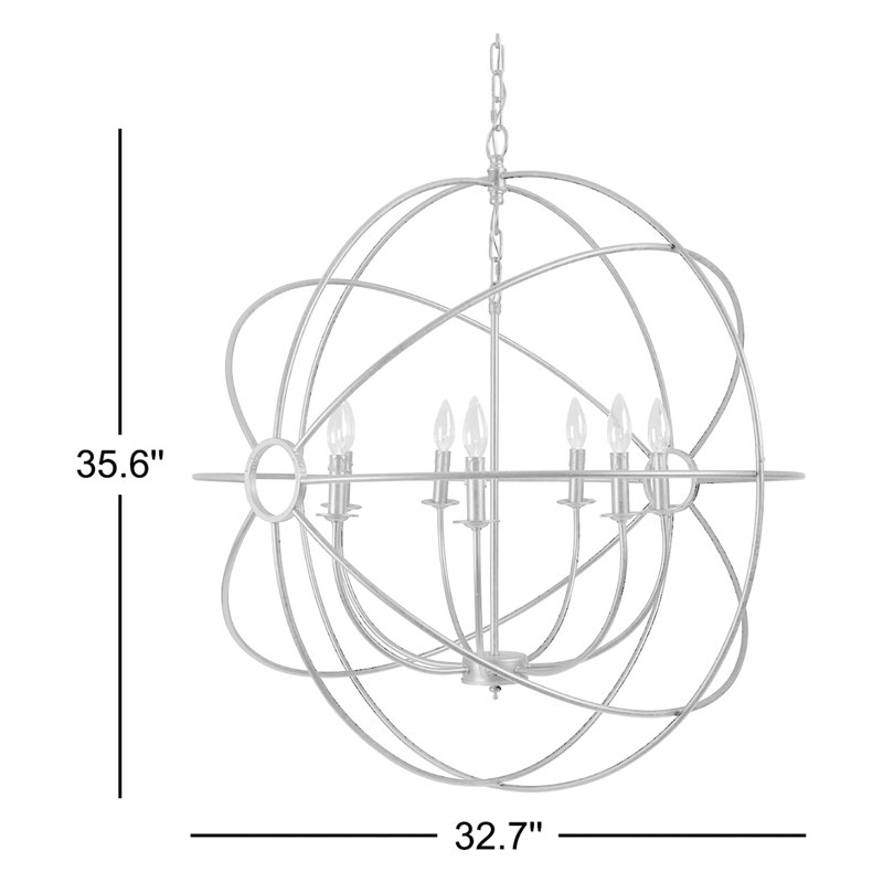 Padilla 7 - Light Steel Globe Chandelier, Rustic Black