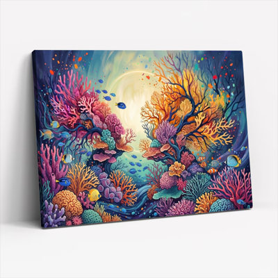 Colorful Coral Canvas Wall Art Set Of 1