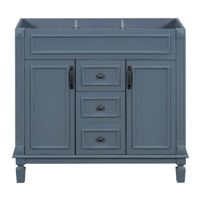 Meuble-lavabo 36 po sans lavabo supérieur, armoire seulement, armoire de rangement moderne avec 2 portes à fermeture douce et 2 tiroirs