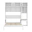 Full Size Wall Murphy Bed With Desk Combo, Top Cabinet And Bookcase Headboard