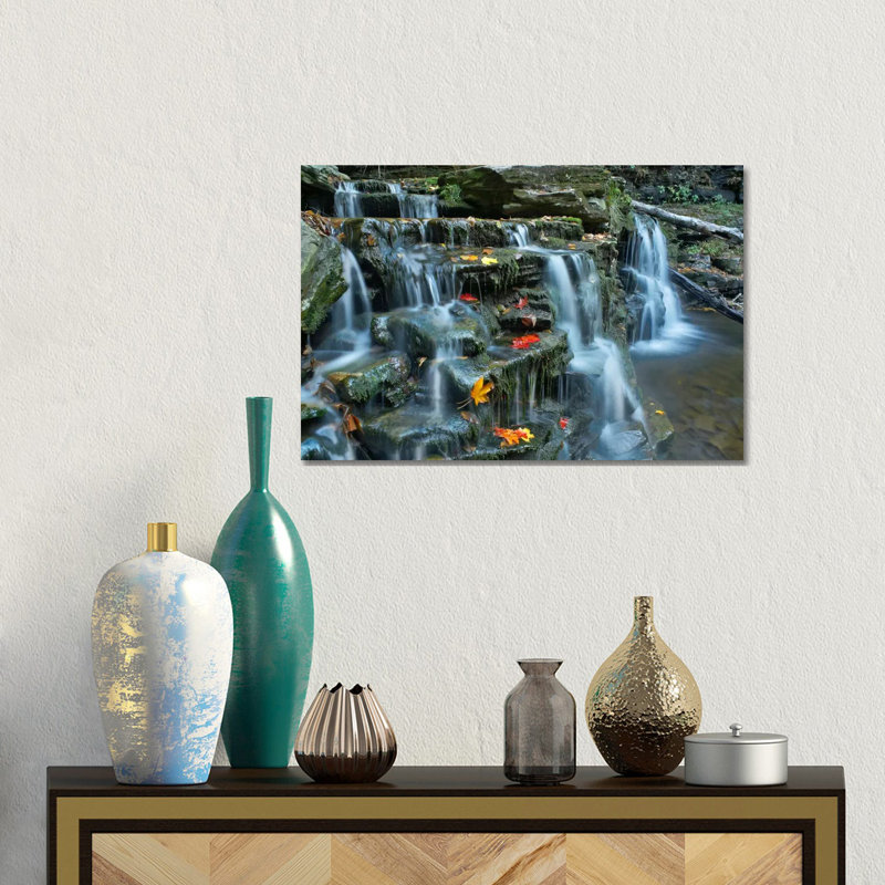 Kitchen Creek Cascades, Autumn, Ricketts Glen State Park, Pennsylvania 1 Piece Wrapped Canvas Wall Art