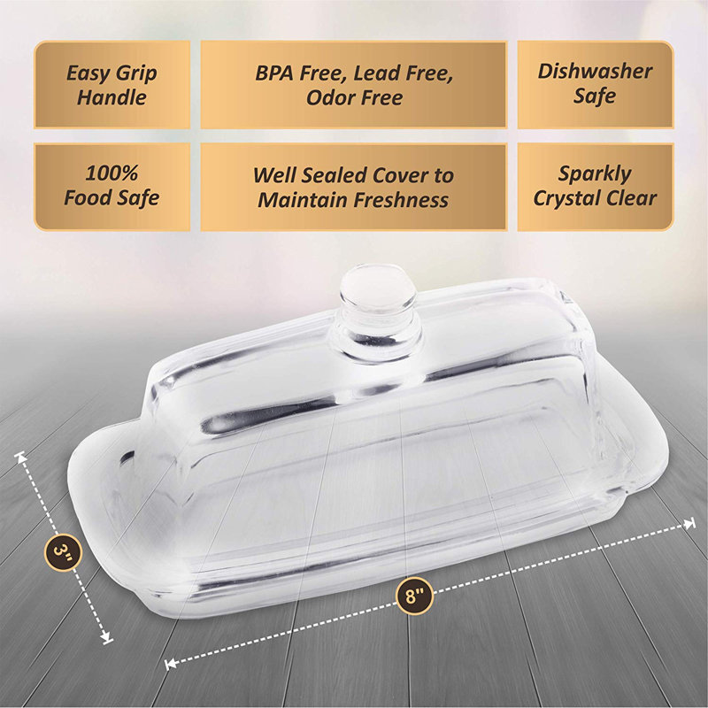 Symple Stuff Garvin Glass Butter Dish