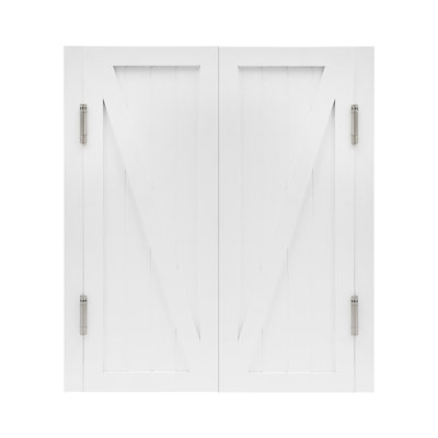 31.5X35.4” Solid Wood Double-Door Leaf Partition Door