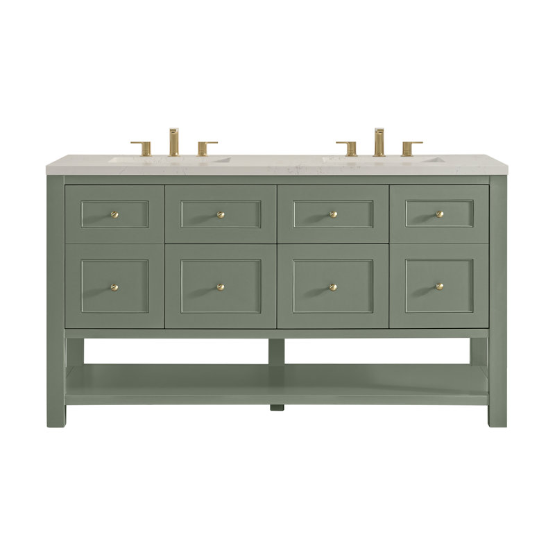 Breckenridge 60'' W Double Vanity, Smokey Celadon, Siberian, Widespread