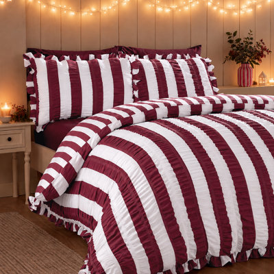 Seersucker Frill Stripe Duvet Cover Set