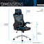 Chaise de bureau ergonomique avec appui-tête et soutien lombaire Techni Mobile