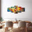 Ensemble de 5 pièces colorées avec collage sur toile-126713358