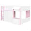 Lit mezzanine double avec maisonnette et rangement-1982798185