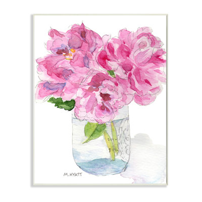 Pivoines roses en pot de conserve classique