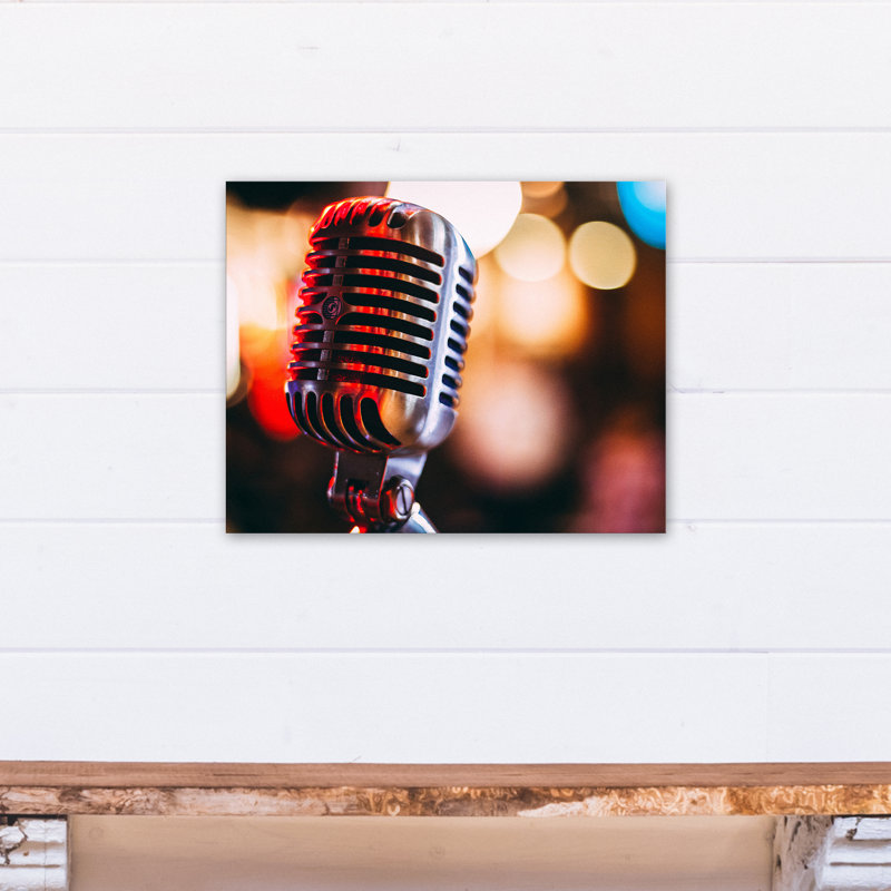 Microphone rétro - photographie sur toile tendue