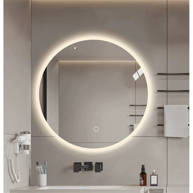 Round LED Bathroom Mirror With Light (Includes Mirror Only)