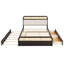 Grand lit plateforme avec lit gigogne et conception confortable