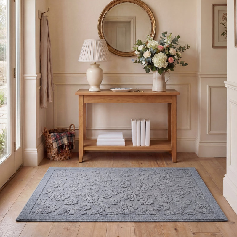 Laura Ashley Rosemoor Hi-Low Tufted Rugs, Blue, Rectangle 3' x 5'