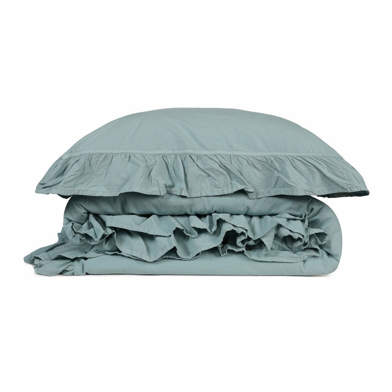 Ensemble de housse de couette 100% coton Landwehr, Housse de couette très grand + 2 très grandes ta, Bleu