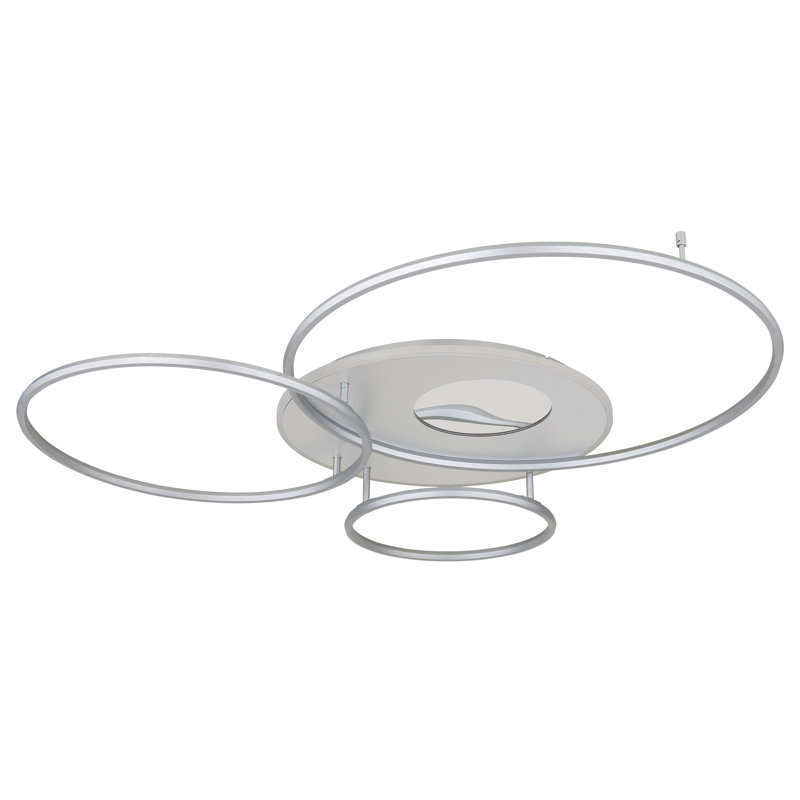 Cuthburt Plastic LED Flush Mount, Silver, Silver