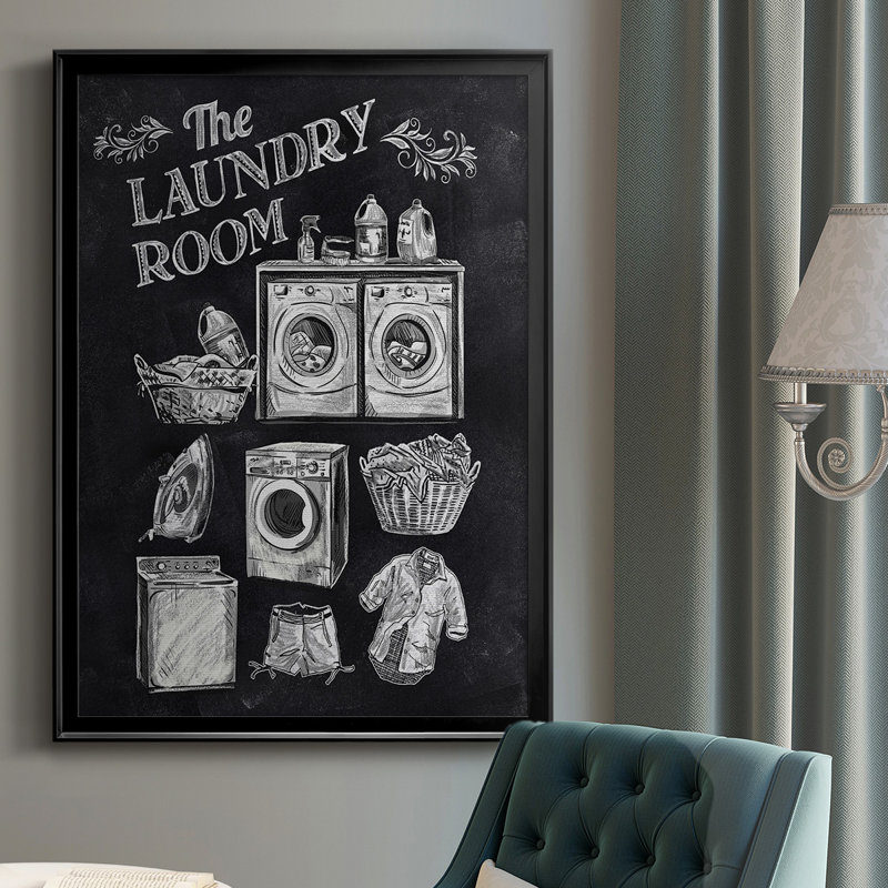 Laundry Room, reproduction encadrée de qualité supérieure - prête à être suspendue, Noir, H 30,5 po x l 22,5 po x P 1 po