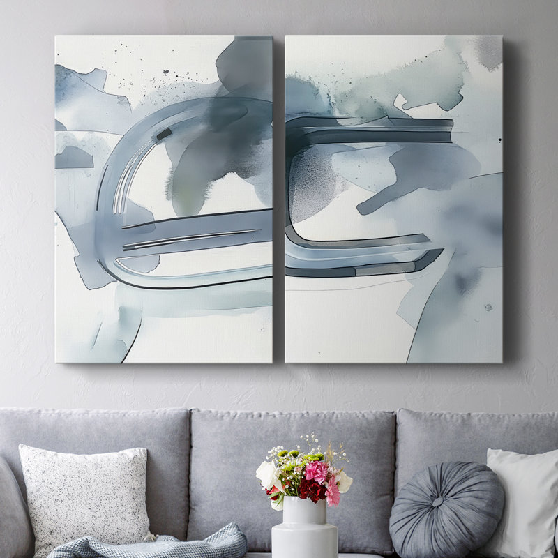 ABSTRACT Series DCCXI - Toile tendue avec châssis de qualité supérieure - Prêt à être accroché, H 60 po x l 80 po