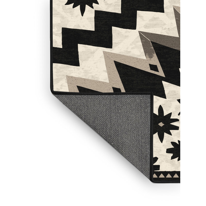 Tapis gris doux et moelleux à motif géométrique bohème Eilerman, 3 X 5