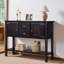 Buffet en bois massif avec tiroirs et armoires de style rétro-493205947