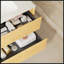 Meuble-lavabo flottant mural BRON de 24 po avec lavabo en céramique blanche, grain de bois en chêne Corolla, tiroirs à fermeture en douceur, pré-assemblé pour une installation facile-802593254-802593241