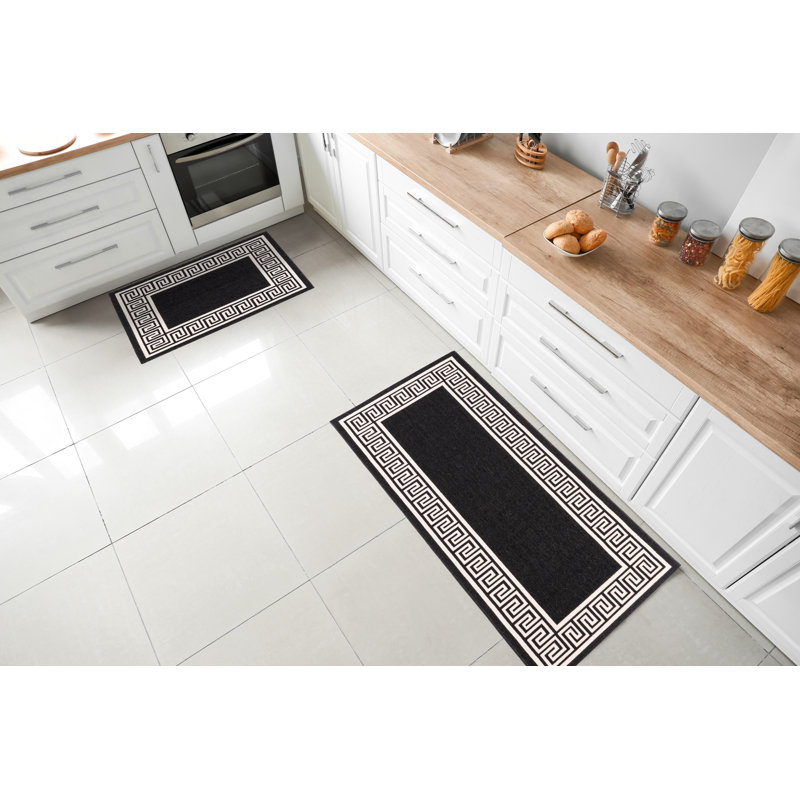 Tapis noir Schonbrunn, Tapis de couloir 2 pi 7 po x 6 pi 6 po