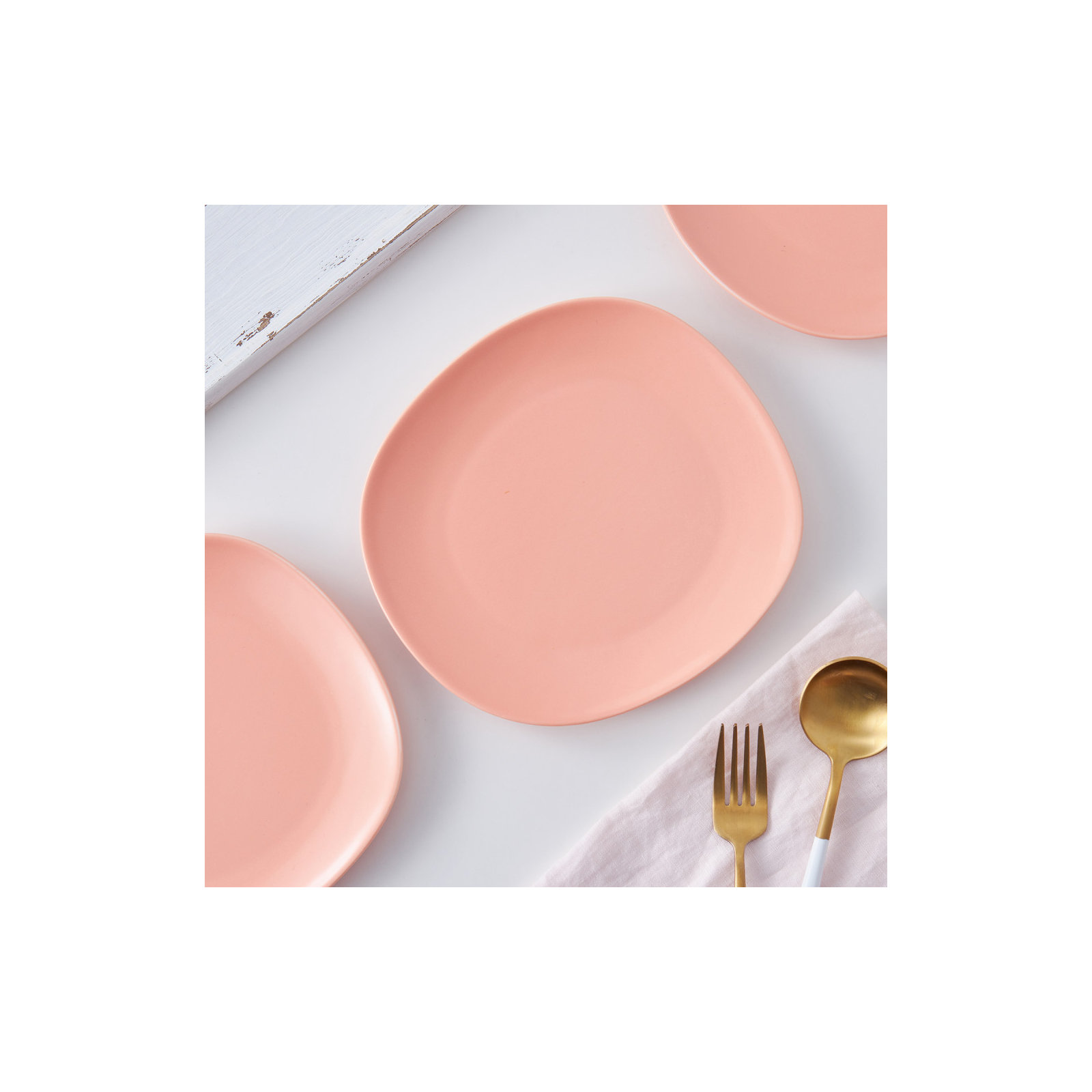 Stone Lain Delilah Salad Plate Set Porcelain, Peach