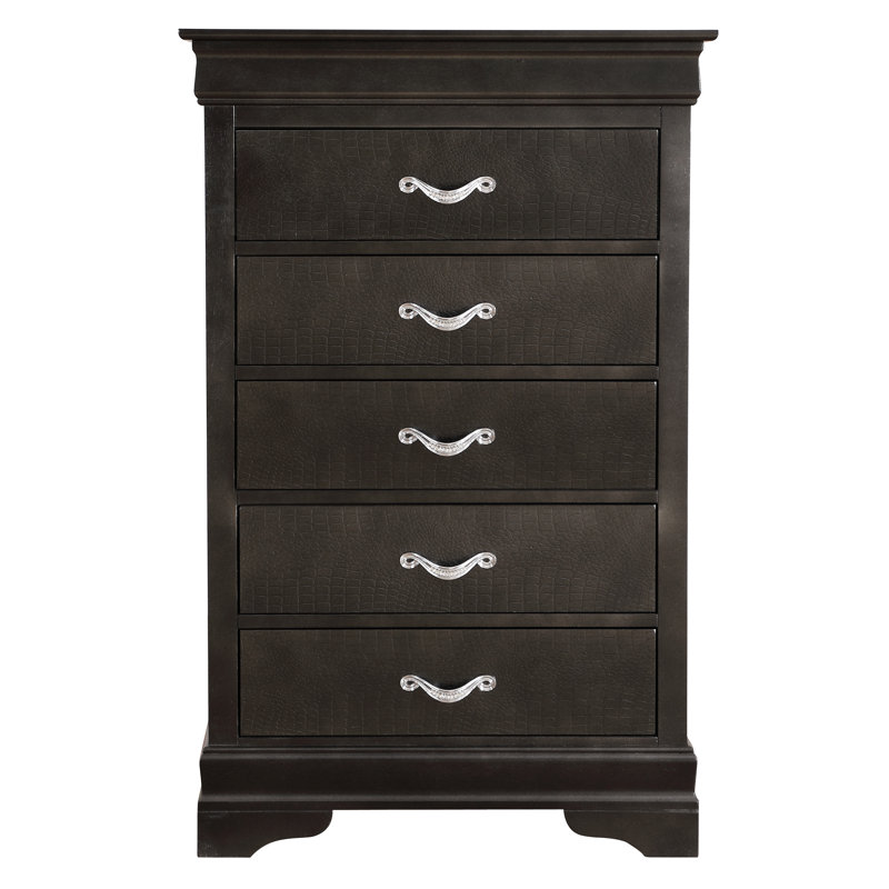 Eduardo 5 Drawer Chest, Charcoal