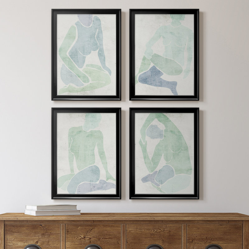 Stretching I, toile encadrée de qualité supérieure - prête à être accrochée, H 36,5 po x l 106 po x P 1 po, Cadre noir