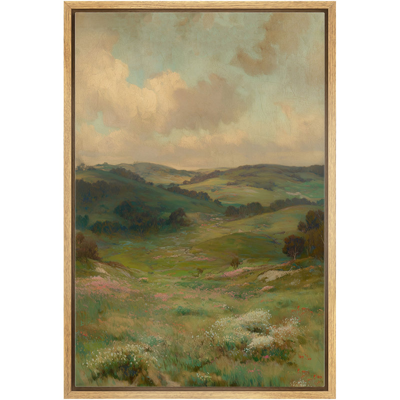 «Rolling Hills and Clouds», photos de bureau, impression sur toile encadrée, H 36 po x l 24 po x P 1,5 po, Cadre naturel