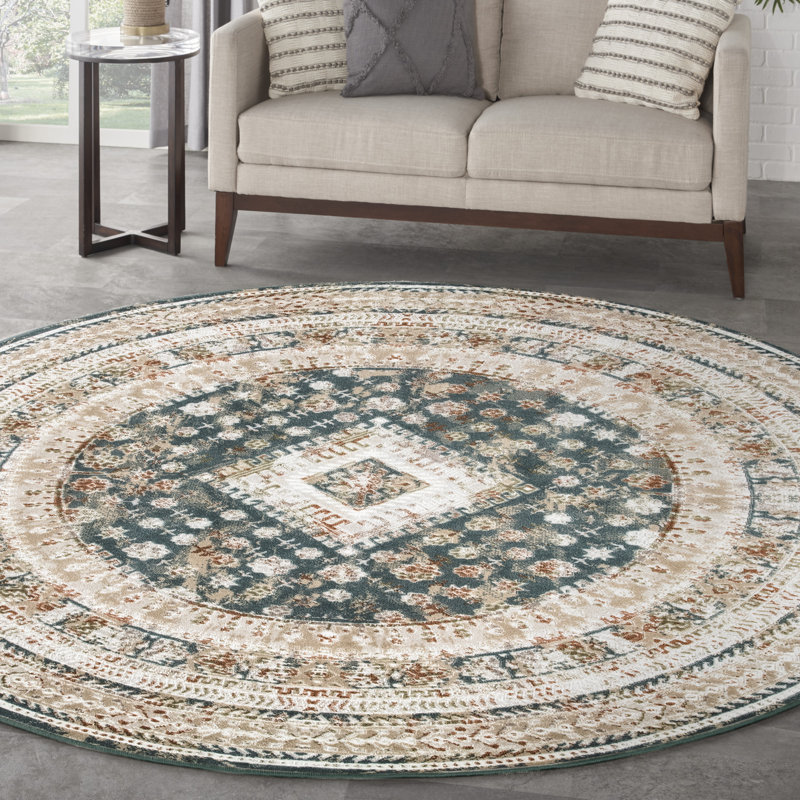 Kawamoto Oriental Indoor Rug, Round 5'3"