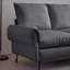 Canapés modulaires, canapé de méridienne réversible en forme de L 81 po, pour espace de divertissement dans un appartement de salon | GRIS FONCÉ | cuir technique