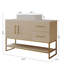 Meuble-lavabo moderne de 36 po avec lavabo vasque en céramique, armoire d'appoint dorée-133248884